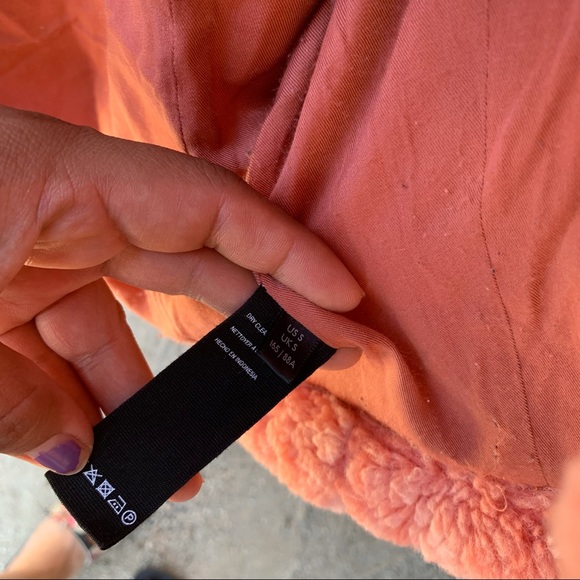 Free People Melon Teddy Swing Jacket Faux Fur Pink Large - Picture 4 of 9